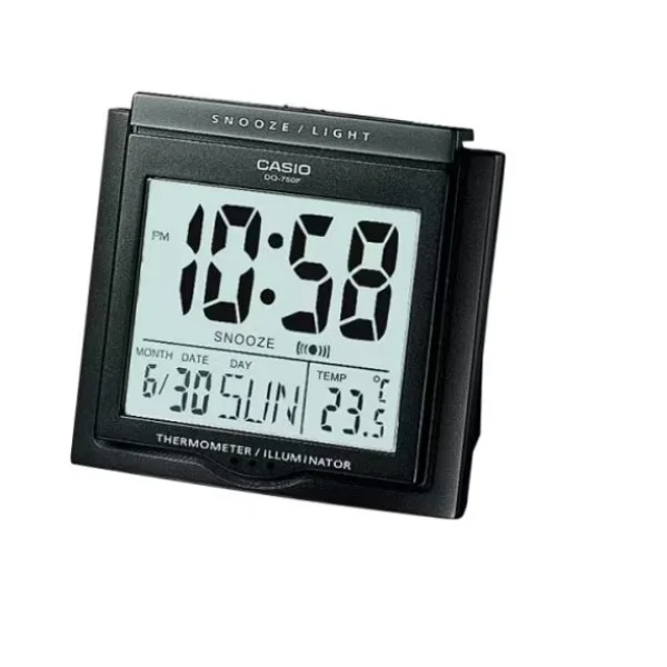 Casio Digital Alarm Table Clock, Black - DQ-750F-1DF