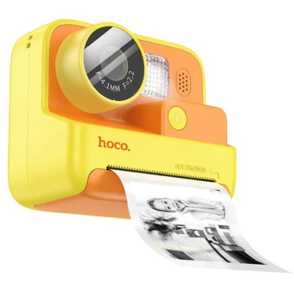 Hoco Dual Lens Children Printing Camera, Yellow - DV200