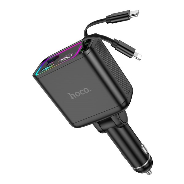 Hoco Cool 80W Car Charger with Retractable Cable - DZ24