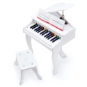 Hape Deluxe White Grand Piano Thirty Key Piano Toy - E0338-T