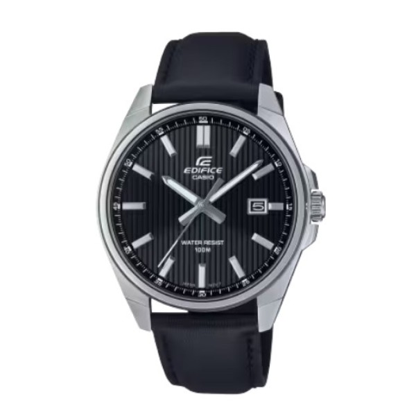 Casio Edifice Black Leather Band Analog Watch for Men - EFV-150L-1AVUDF