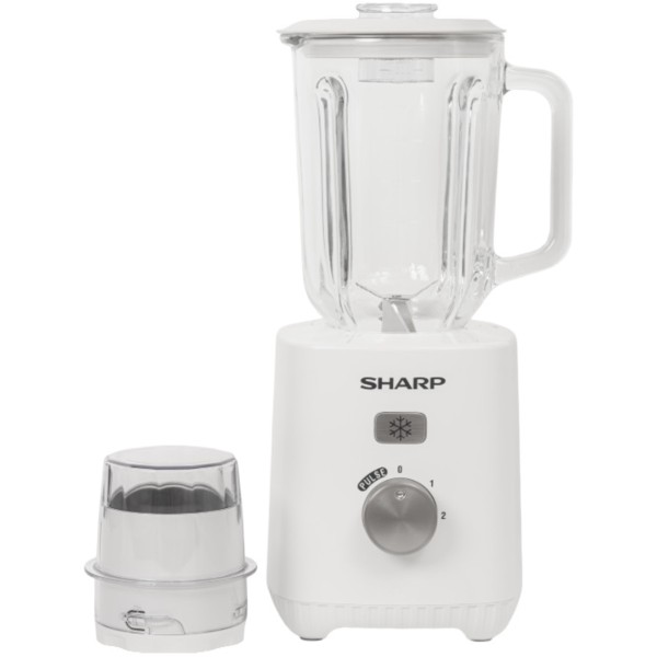 Sharp 600Watts, 1.5 Liters, Glass Blender with 1 Mill, White - EM-TK61-W3