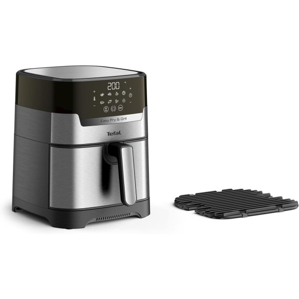 Tefal 1550Watts, 4.2L Capacity, Easy Fry & Grill Digital 2-in-1 Air Fryer, Black/Silver - EY505D27