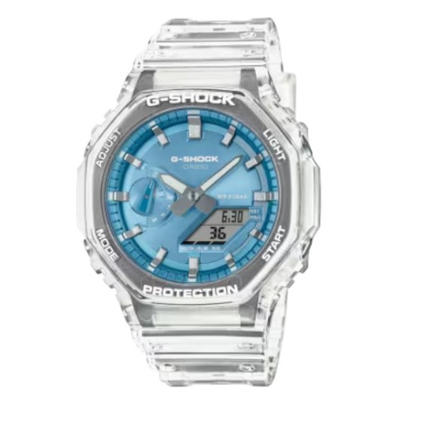 Casio G-Shock Transparent Strap Analog-Digital Watch for Men - GA-2100BM-7A2DR