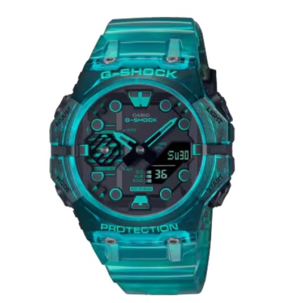 Casio G-Shock Blue Transparent Analog-Digital Watch for Men - GA-B001G-2ADR