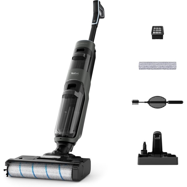 Tefal X-Clean 4, Cordless Wet & Dry Vacuum Mop, Grey - GF5035M0