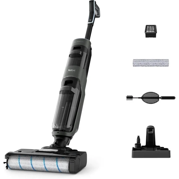 Tefal X-Clean 4, Cordless Wet & Dry Vacuum Mop, Grey - GF5035M0