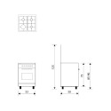Glemgas 4 Burners, 53X50cm Stainless Steel Gas Cooker - GLAS5511GI01BG