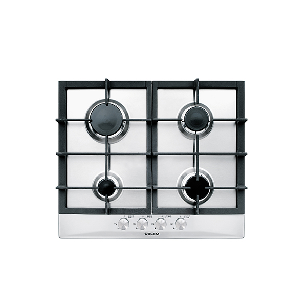 Glemgas 4 Burners, Stainless Steel Gas Hob 60cm - GLGT64IX