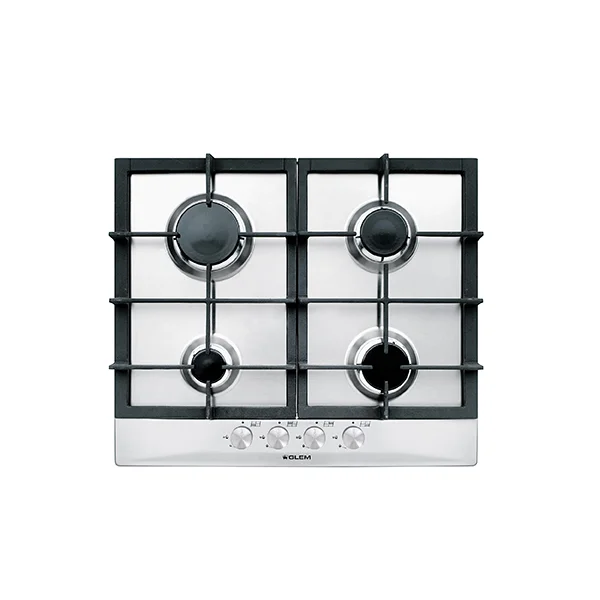 Glemgas 4 Burners, Stainless Steel Gas Hob 60cm - GLGT64IX