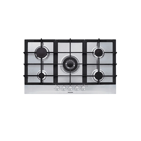 Glemgas Stainless Steel, 90cm 5 Burners Gas Hob - GLGT955HIX