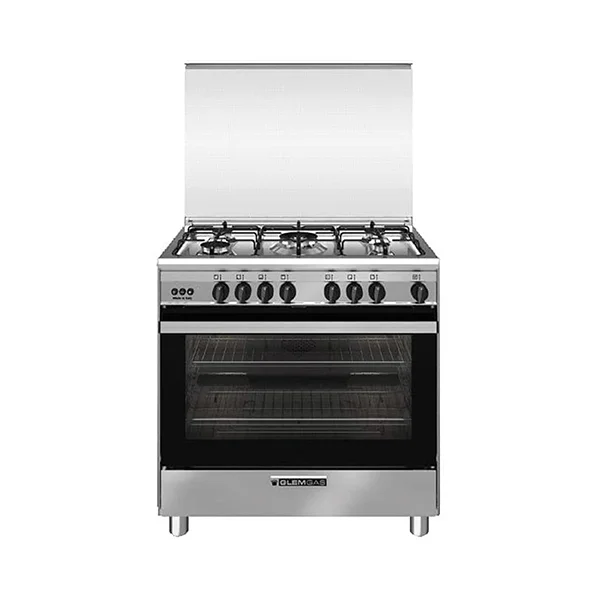 Glemgas 5 Burners, 90X60cm Stainless Steel Gas Cooker - GLSE8634GI01AC