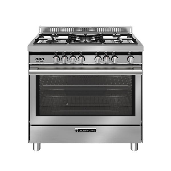 Glemgas Stainless Steel Multifunction 5 burner 125L 90x60cm, Gas Cooker - GLST9634RI01AM