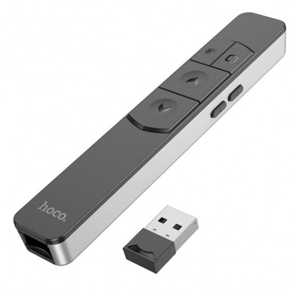 Hoco Laser Pointer & Smart PPT Page Turning Pen, Black - GM202