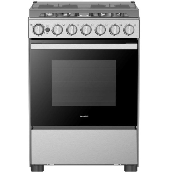Sharp 4 Burners, Gas Cooker 60x60cm, Stainless Steel - GN-SM6057B-SS3