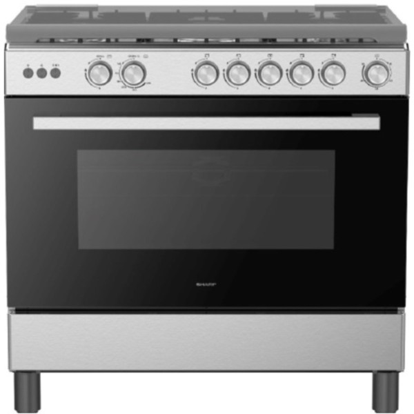 Sharp 5 Burners, Gas Cooker 90x60cm, Stainless Steel - GN-SM9058L-SS3