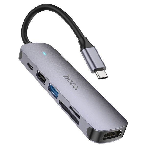 Hoco Adapter - Type-C / HDTV / USB3.0 / USB2.0 / SD / TF - HB28