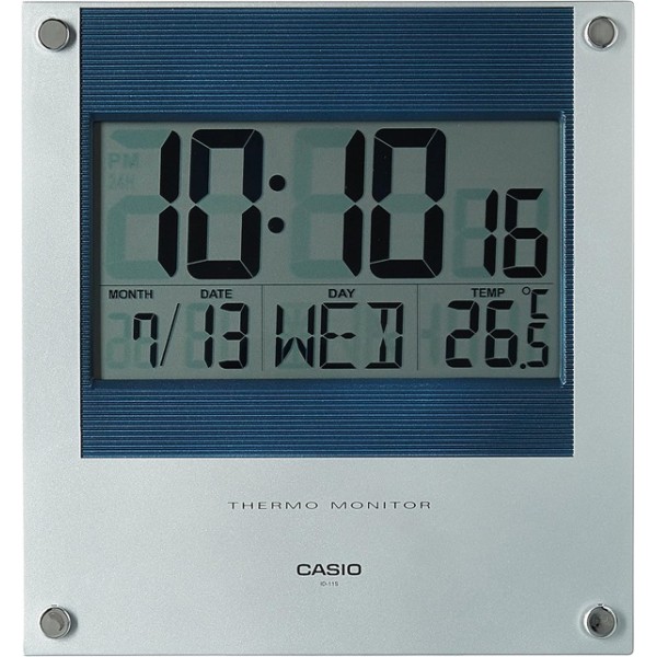 Casio Digital Wall Clock, Silver Blue - ID-11S-2DF