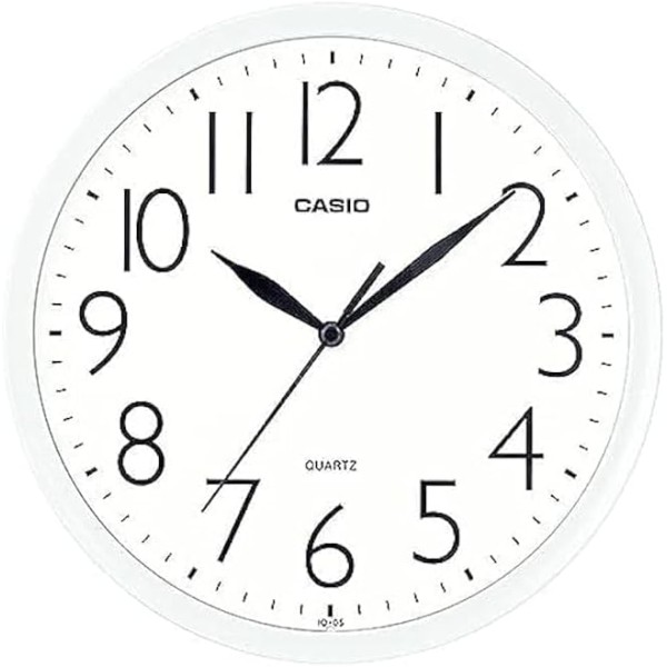 Casio White Dial Analog Wall Clock, White - IQ-05-7DF