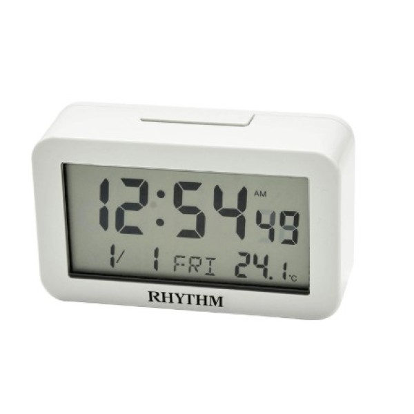 Rhythm Digital Alarm Table Clock, White - LCT083NR03