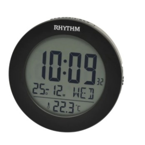 Rhythm Digital Alarm Clock, Black - LCT103NR02