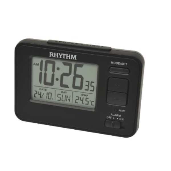 Rhythm Digital Clock, Black - LCT104NR02