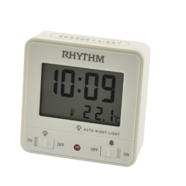 Rhythm Digital Clock, White - LCT105NR03