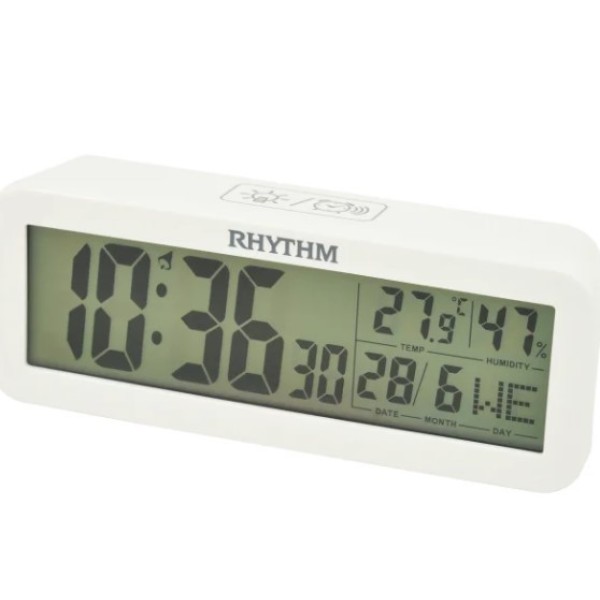 Rhythm Digital Alarm Clock, White - LCT107NR03