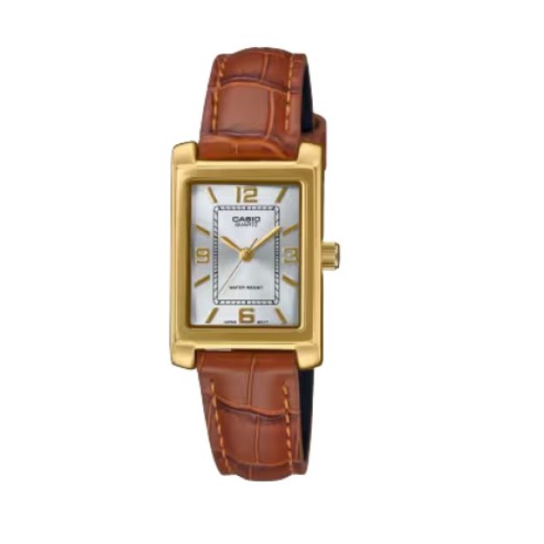 Casio Analog Casual Leather Watch for Women - LTP-1234GLL-7ADF
