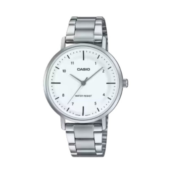 Casio White Dial Stainless-Steel Analog Watch for Women - LTP-VT03D-7B