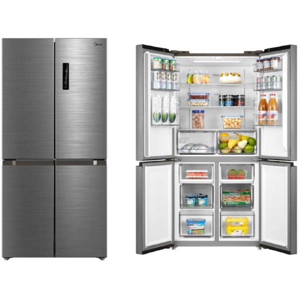 Midea Four Door Refrigerator Net Capacity 474 Liters 16.74 CFT, Bru Steel - MDRF632FIG46AED