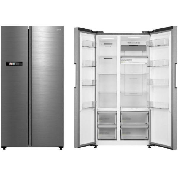 Midea Side by Side Refrigerator 791 Liters 27.9 CFT, Bru Steel - MDRS791MIE46AE