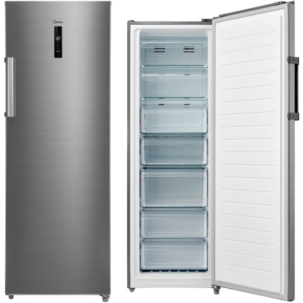 Midea Upright Freezer Refrigerator 333 Liters 11.7 CFT, Bru Steel - MDRU333FEE46AE