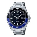 Casio Stainless Steel Band Black Dial Analog Watch for Men - MDV-107D-1A2VDF