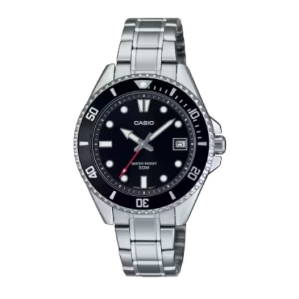 Casio Black Dial Stainless-Steel Analog Watch for Men - MDV-10D-1A1VDF