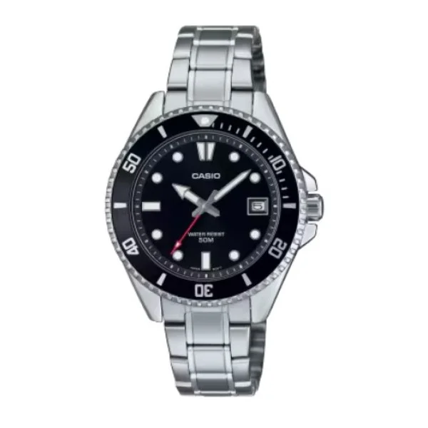 Casio Black Dial Stainless-Steel Analog Watch for Men - MDV-10D-1A1VDF