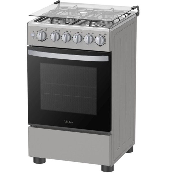 Midea Gas Cooker 50x55cm 4 Burner, Silver - MFO-MG20TE(SS)