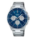 Casio Blue Dial Stainless-Steel Analog Watch for Men - MTP-1374D-2A3VDF