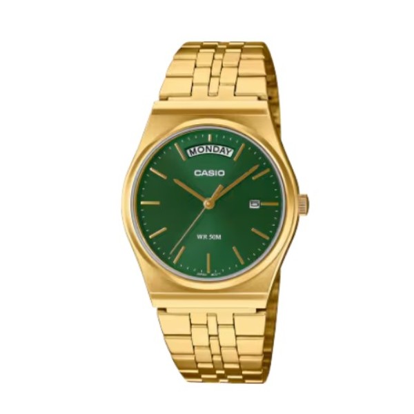 Casio Casual Green Dial Stainless-Steel Analog Watch for Unisex - MTP-B146G-3AVDF