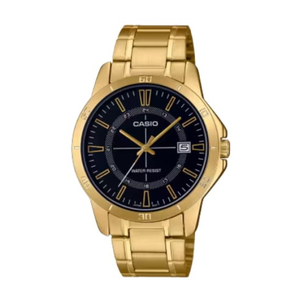 Casio Gold Stainless-Steel Analog Watch for Men - MTP-V004G-1CUDF