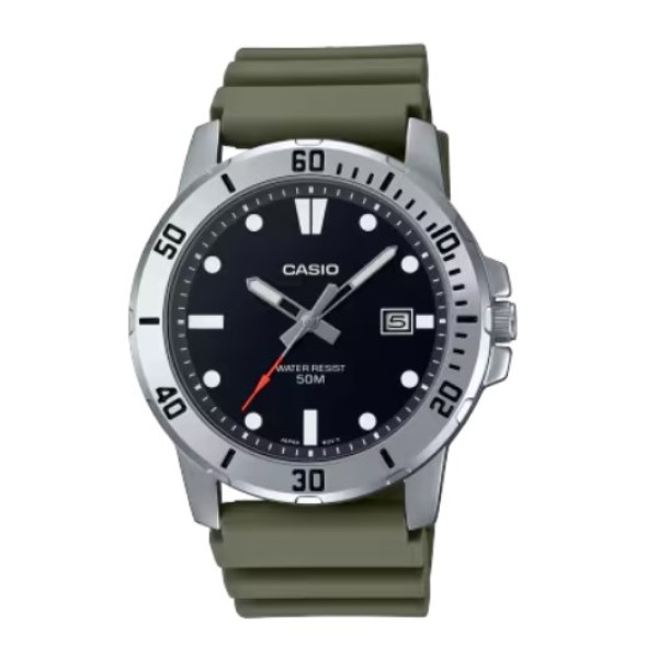 Casio Green Resin Band Analog Watch for Men - MTP-VD01-3EVUDF