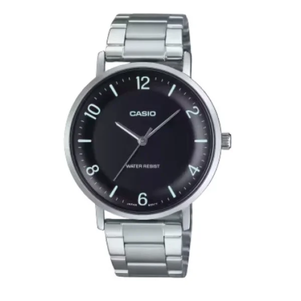 Casio Black Dial Stainless-Steel Analog Watch for Men - MTP-VT03D-1B