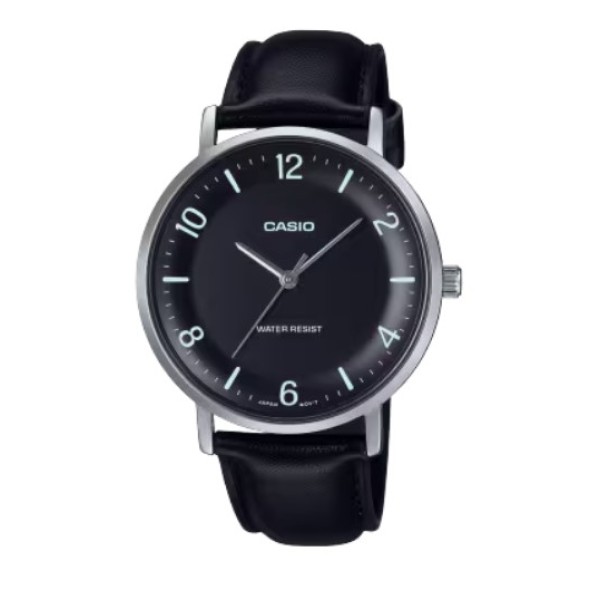 Casio Leather Band Analog Watch for Men - MTP-VT03L-1BDF