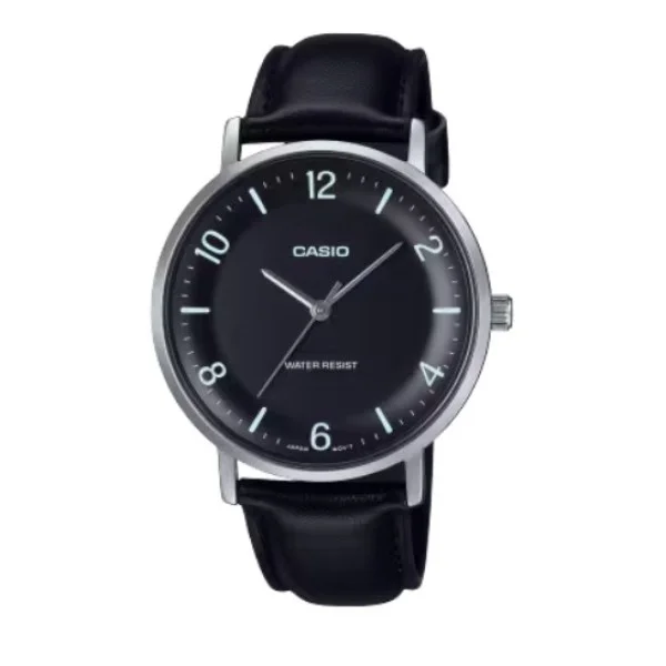 Casio Leather Band Analog Watch for Men - MTP-VT03L-1BDF