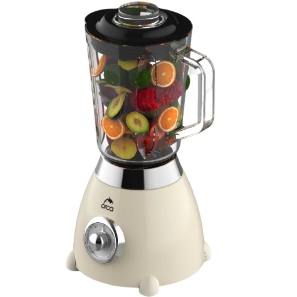 Orca Retro Glass Blender 500 Watts 1.5 Liters, Beige - OR-RB-02(B)