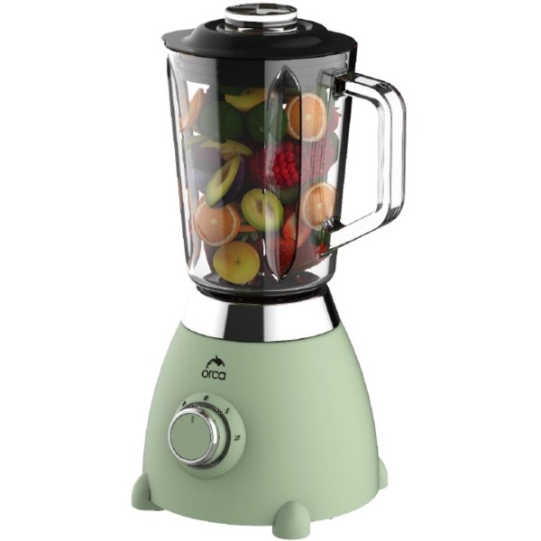 Orca Retro Glass Blender 500 Watts 1.5 Liters, Green - OR-RB-02(G)