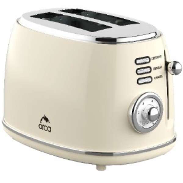 Orca Retro Toaster 2 Slices 850 Watts, Beige - OR-RT-03BL(B)