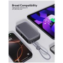 Aukey Spark Sling 10,000mAh Compact Fast Charging Power Bank with Built-in USB-C Cable - PB-Y47-GY