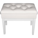 Quiklok Piano Bench with White Faux Leather Seat - PB/106 WHL-M