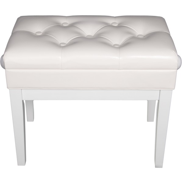 Quiklok Piano Bench with White Faux Leather Seat - PB/106 WHL-M